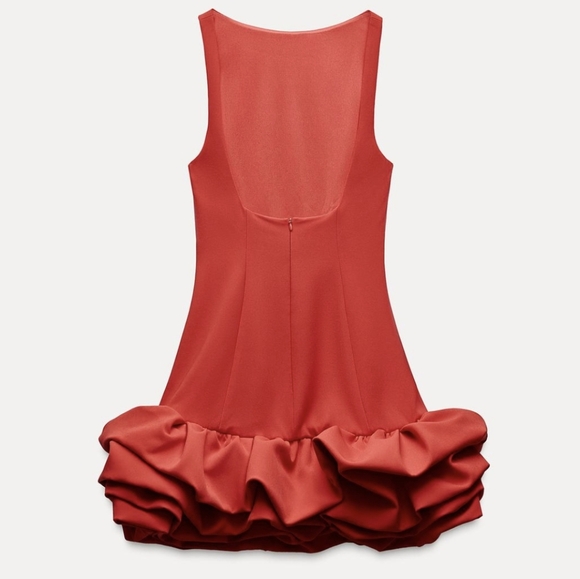 ZARA COMBINATION PUFF HEM JUMPSUIT DRESS - Picture 6 of 9